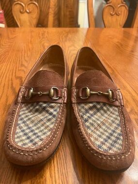 Martin Dingman Chestnut Brown Suede Horsebit Loafers